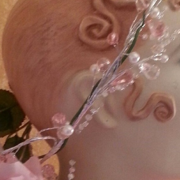 Grecian Garden Goddess Beaded Pink Halo Headpiece main image 5